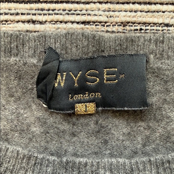 Eyes of London Cashmere Gray Sweater with Colorful Star Accents - Picture 2 of 4